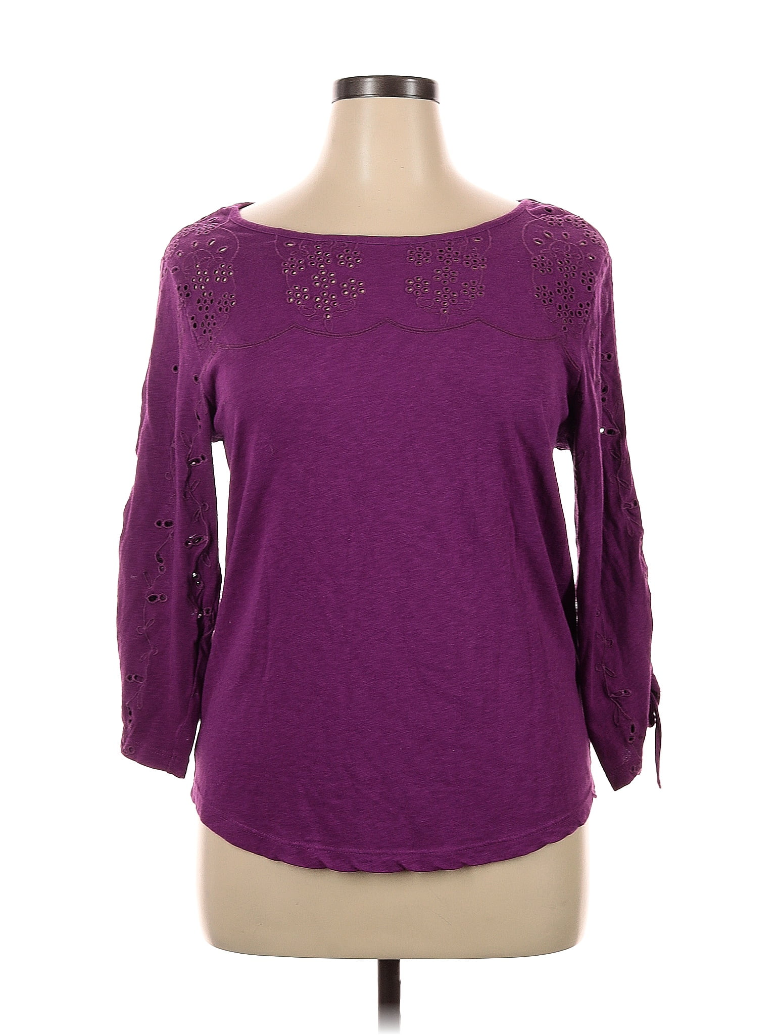 Soft Surroundings Purple Long Sleeve Top Size L 72 Off Thredup