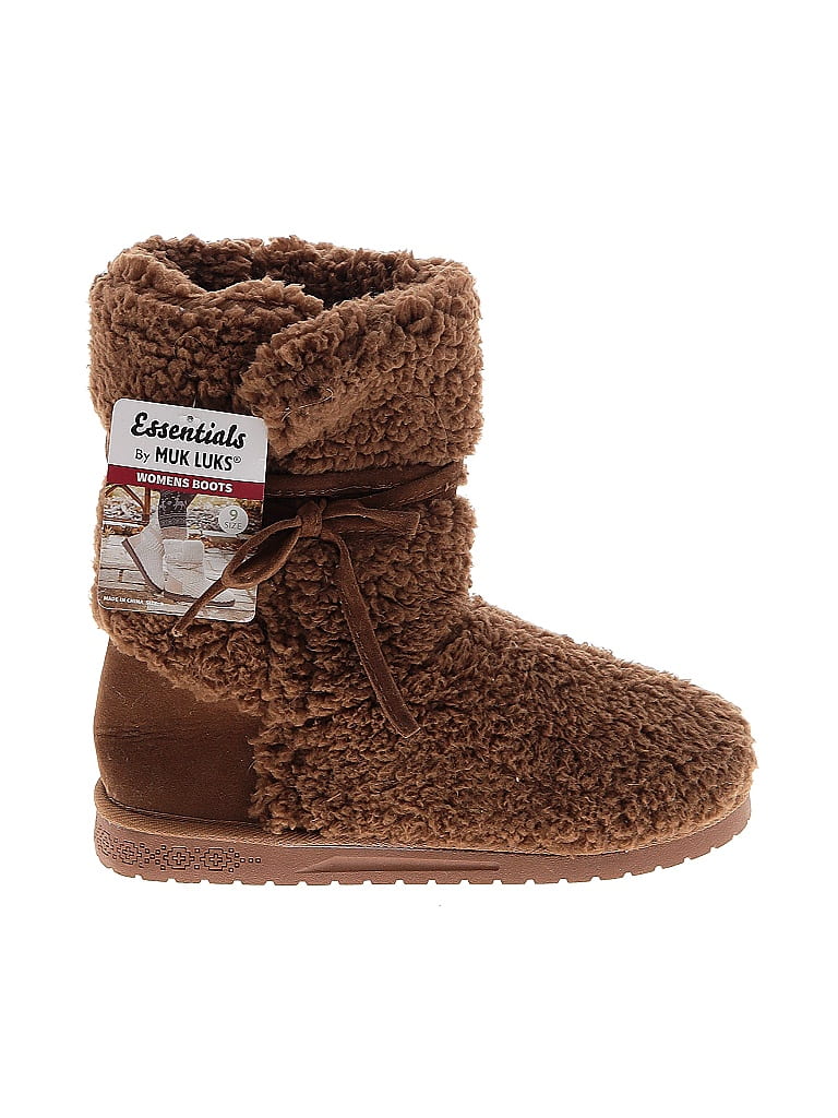 Muk Luks Solid Brown Ankle Boots Size 9 35 off ThredUp