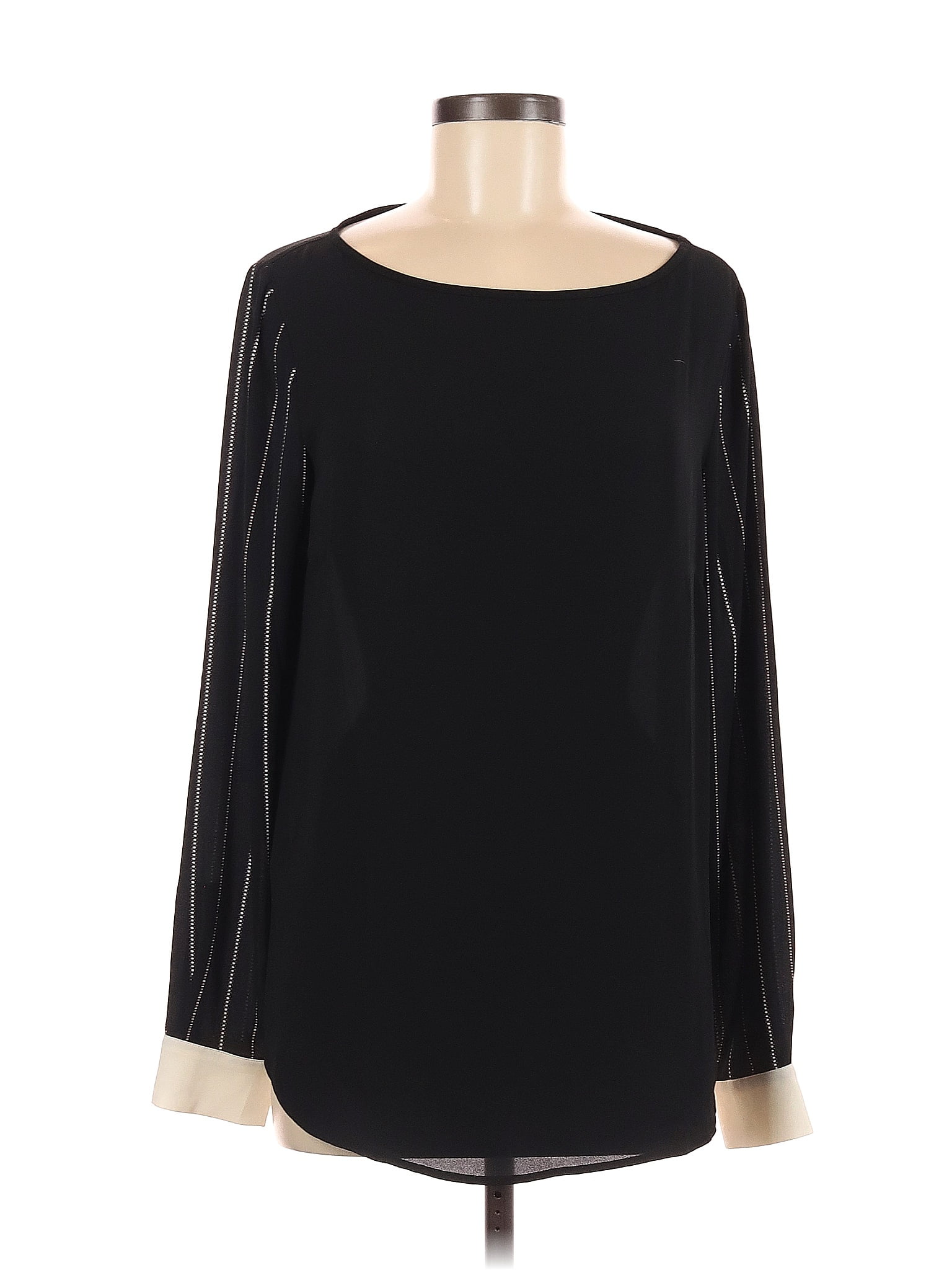 Ann Taylor Loft 100 Polyester Black Long Sleeve Blouse Size M 65