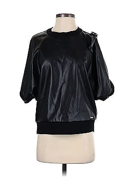 DKNY Faux Leather Top (view 1)