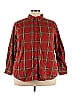 Lands' End 100% Cotton Plaid Red Long Sleeve Button-Down Shirt Size 24 (Plus) - photo 1