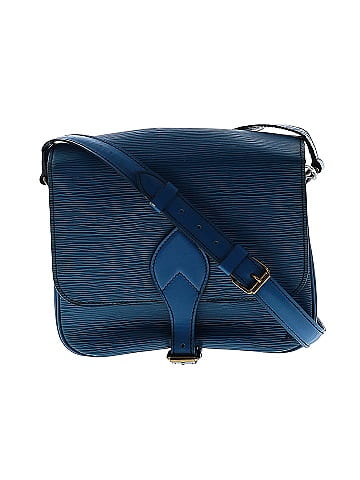 Louis Vuitton 100 Calf Leather Solid Blue Epi Cartouchiere Black