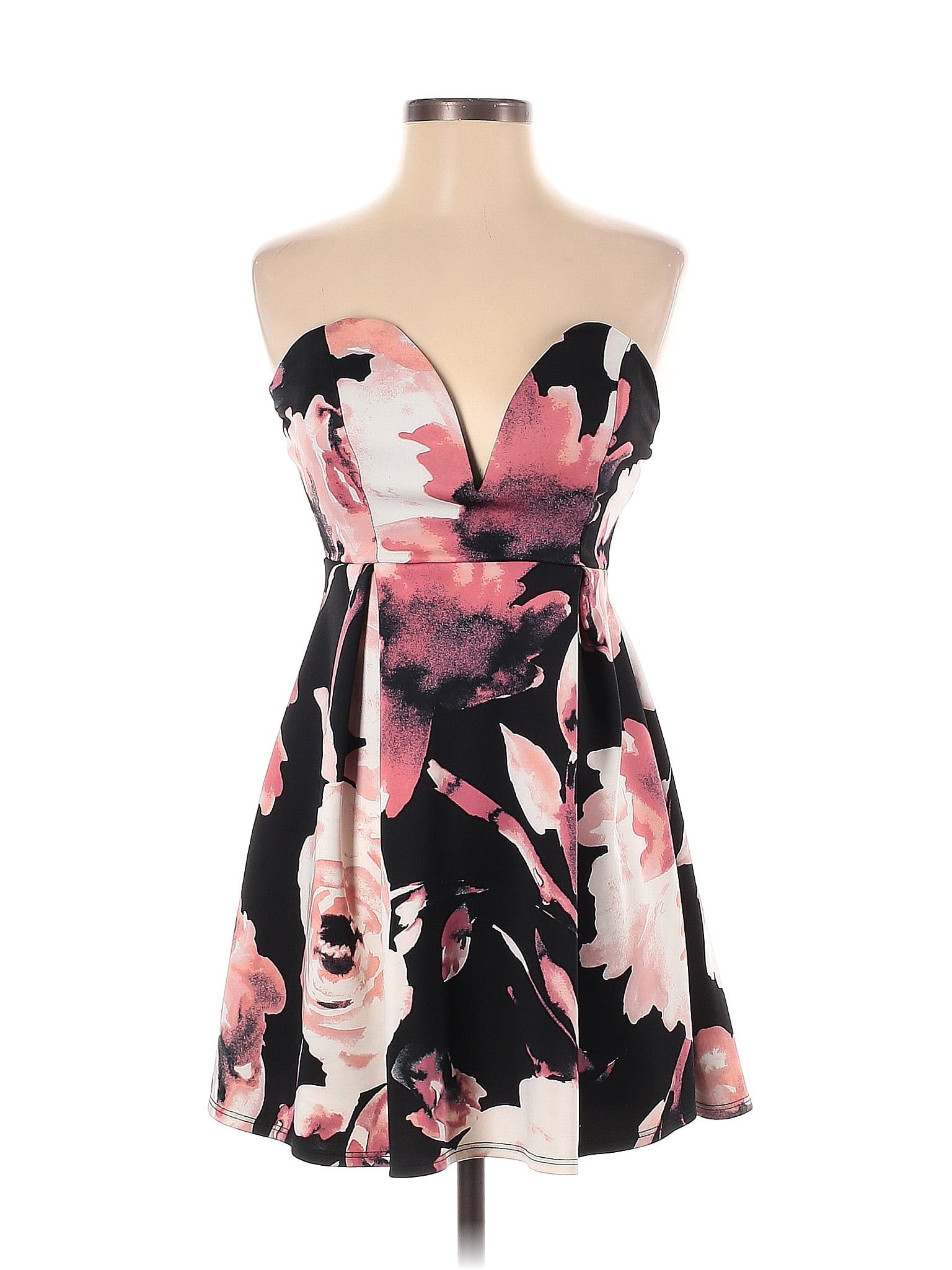 Forever 21 Yellow Floral Dress Forever 21 Womens Black Yellow Floral A-line Dress, Size Small