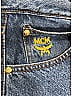 MCM 100% Cotton Jacquard Marled Tortoise Tweed Chevron-herringbone Blue Jeans Size 34 (EU) - photo 5
