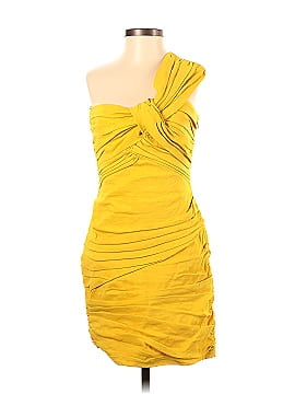 A.L.C. Yellow Ruched One Shoulder Cocktail Dress (view 1)