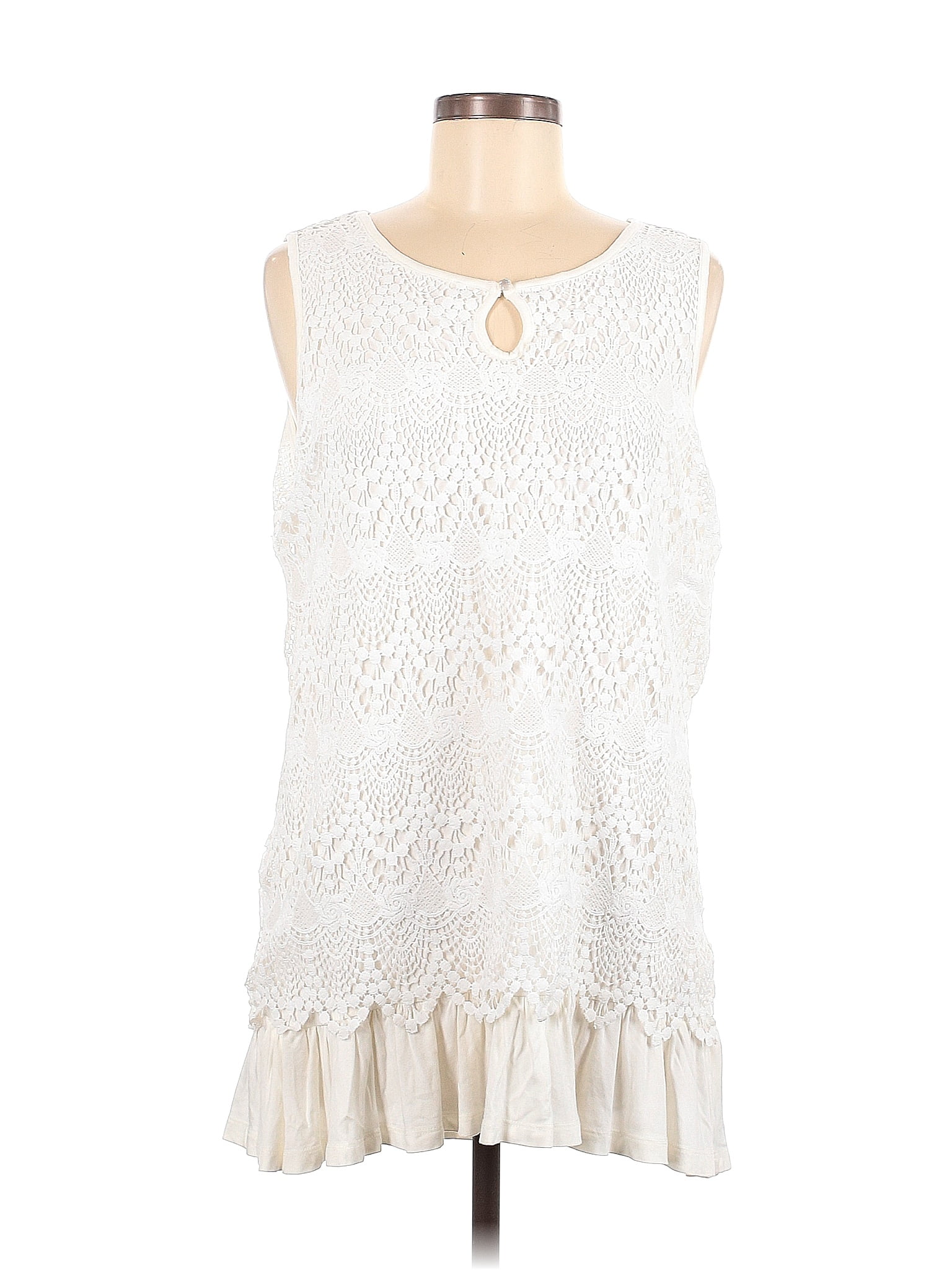 Skye Textured Sleeveless Top in Rounded Neckline
