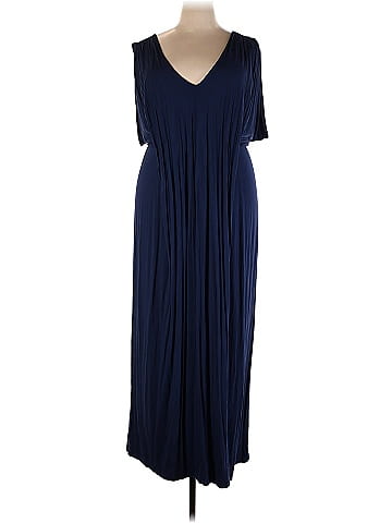 Lane Bryant Solid Navy Blue Casual Dress Size 18 - 20 Plus (Plus) - 63% off
