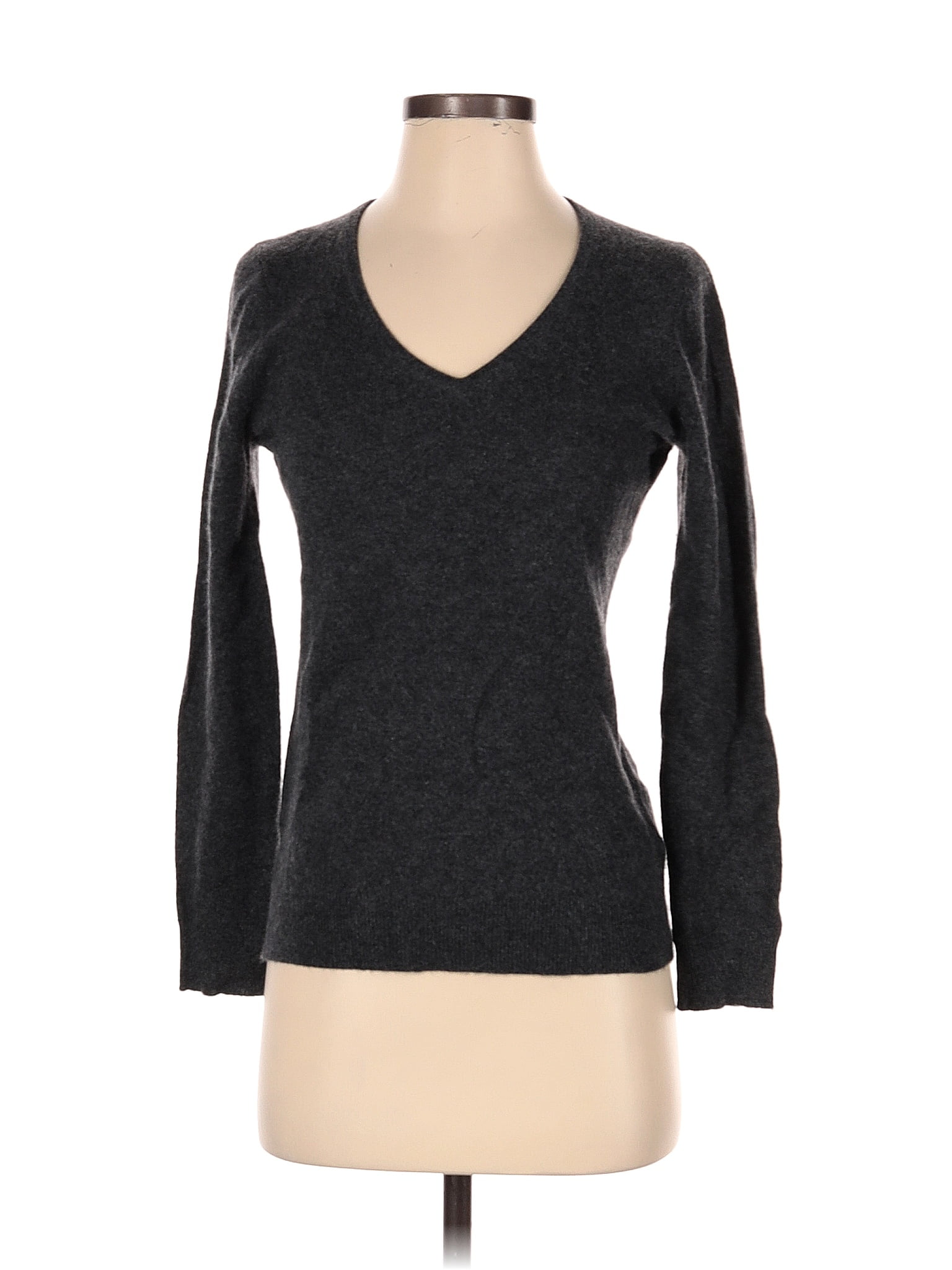 Charter Club 100% Cashmere Color Block Solid Gray Cashmere Pullover ...