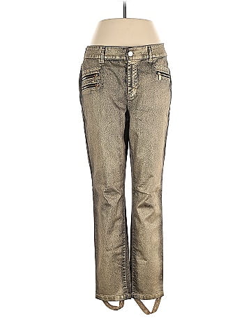 Black Label by Chico's Gold Jeans Size Sm (0) - 77% off
