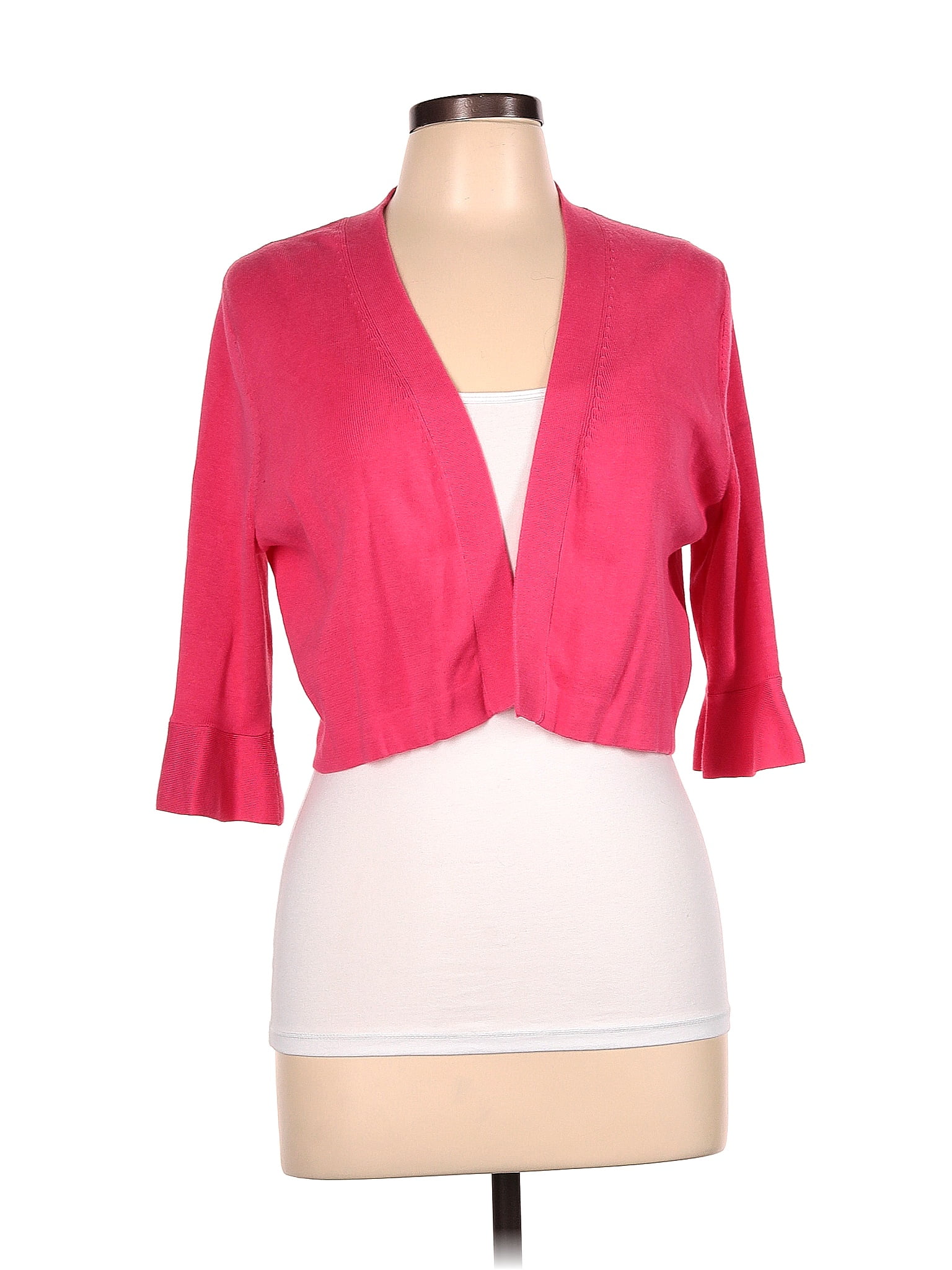 Talbots Outlet Color Block Solid Pink Cardigan Size L 54 Off Thredup