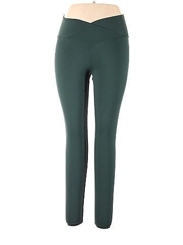 Assorted Brands Solid Green Yoga Pants Size XL - 50% off