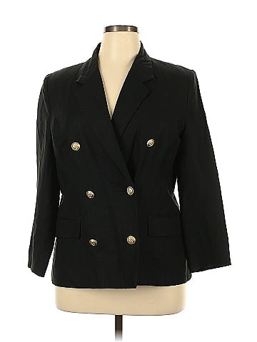 J.G. Hook Solid Black Blazer Size 14 Petite 60 off ThredUp