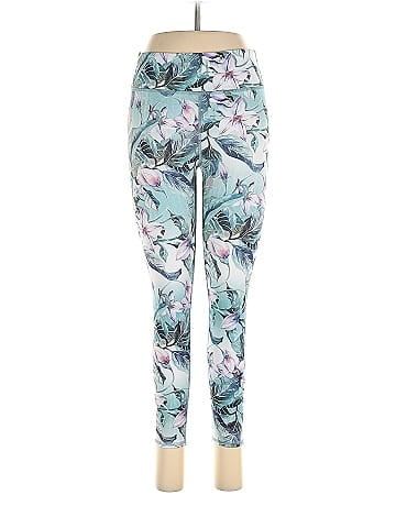 Evolution and Creation Floral Teal Leggings Size M - 0% off