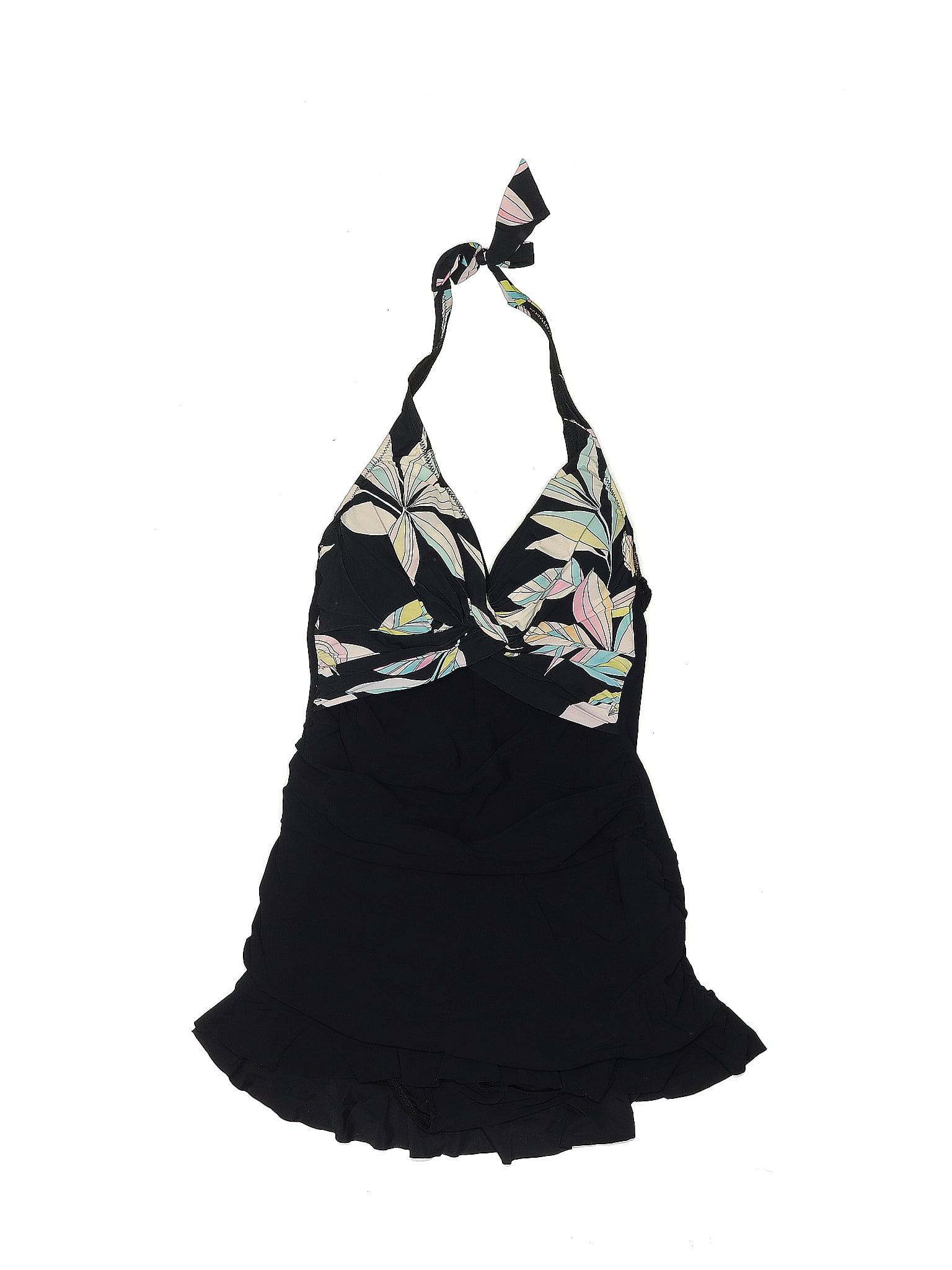 GOTTEX designer swimsuit 6 floral shirred drape 1 piece main image 1