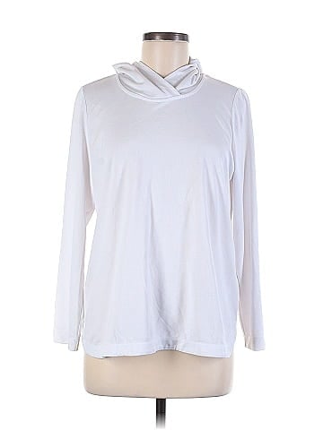J.Jill Solid White Long Sleeve T-Shirt Size M (Petite) - 66% off