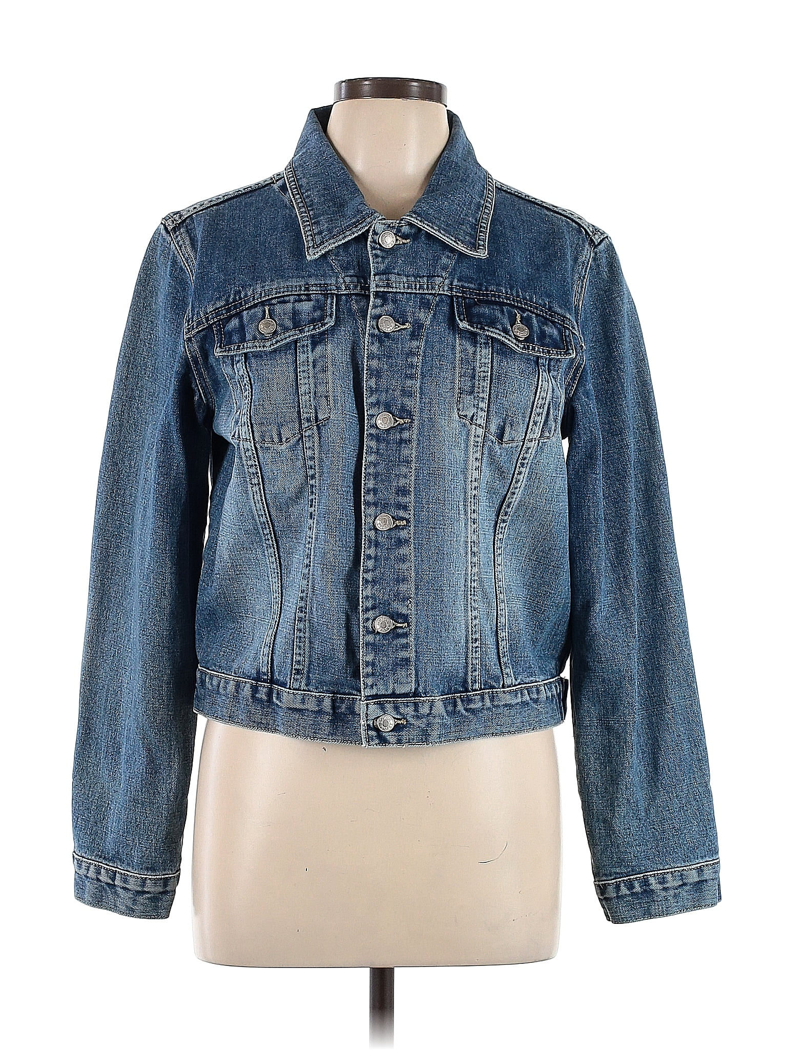 Boston Proper 100 Cotton Blue Denim Jacket Size 12 68 off ThredUp