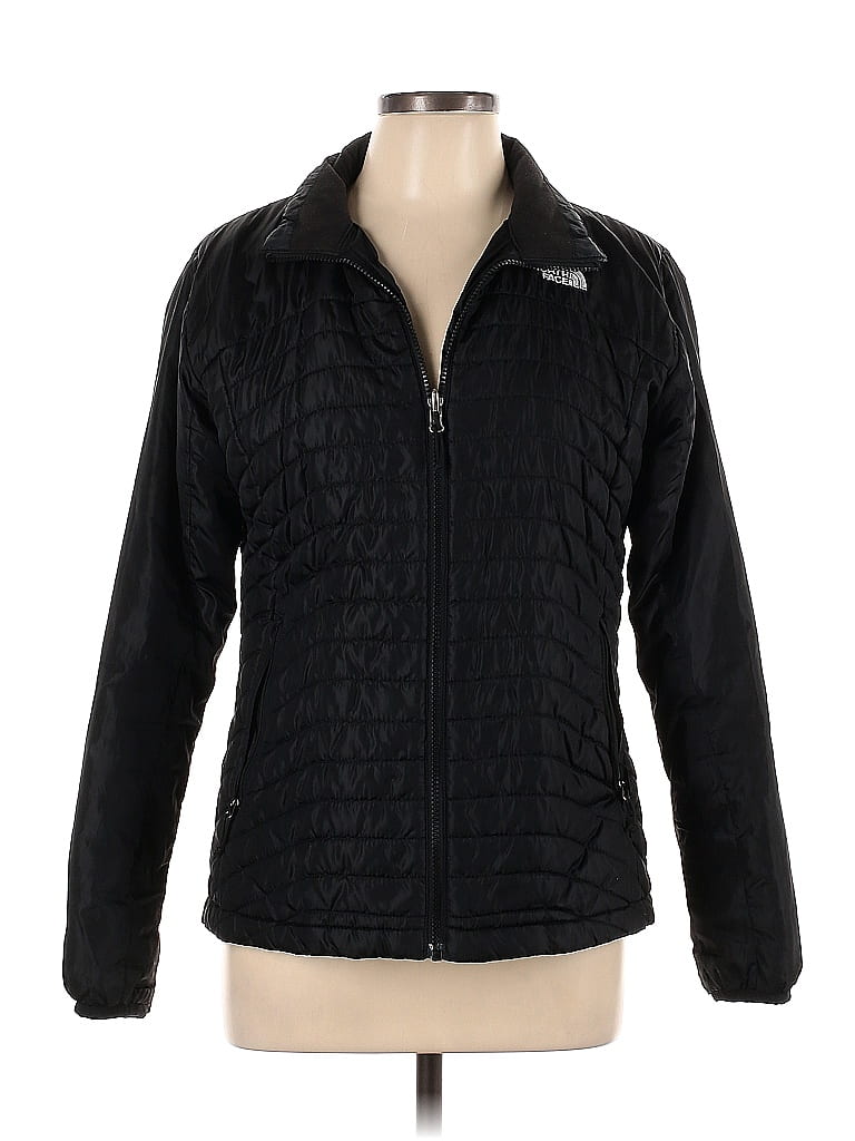 The North Face 100% Polyester Grid Black Jacket Size L - 27% off | ThredUp