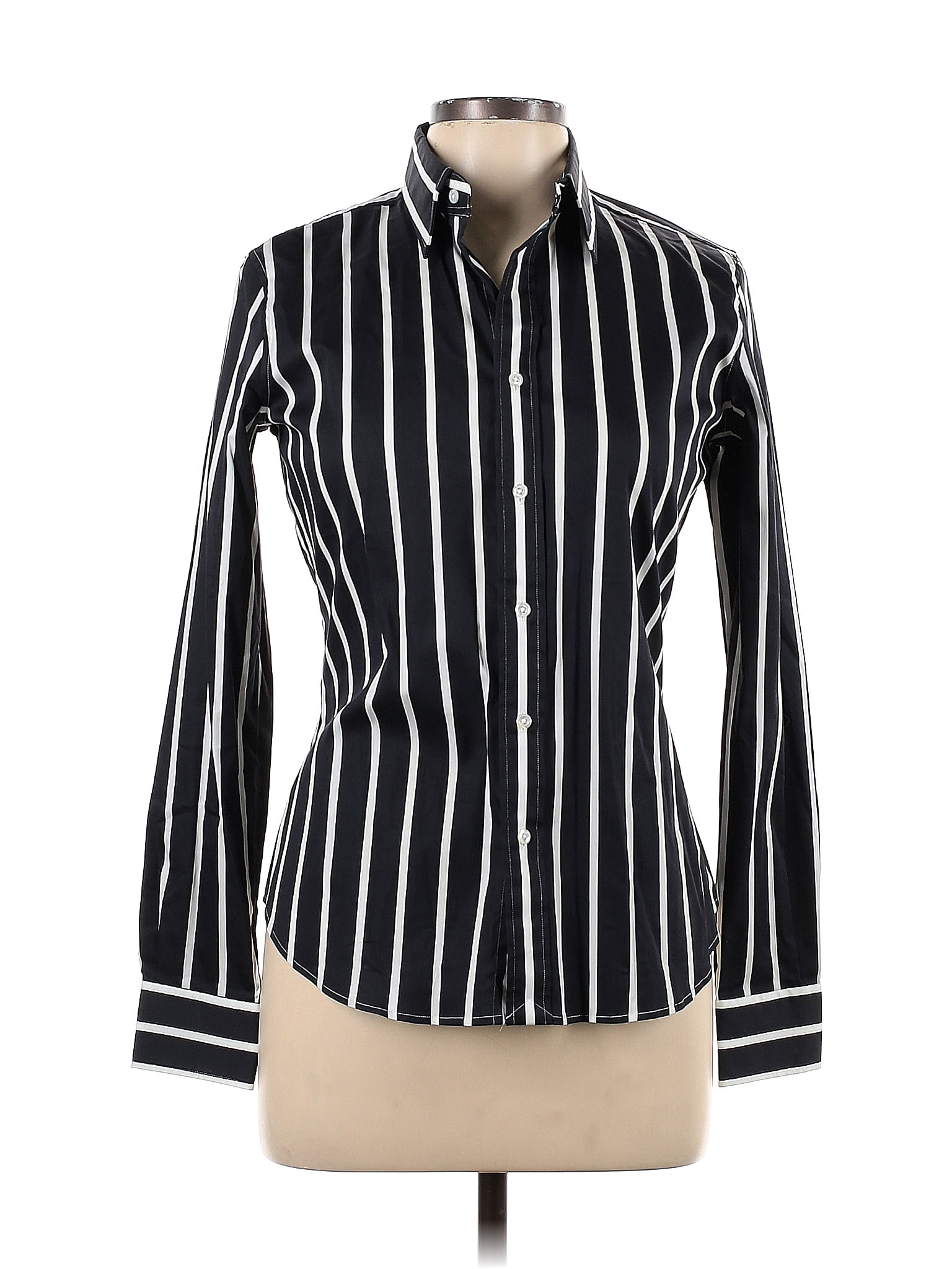 Ralph Lauren long sleeve button down shirt, men's size L cotton black type Vintage Second Hand