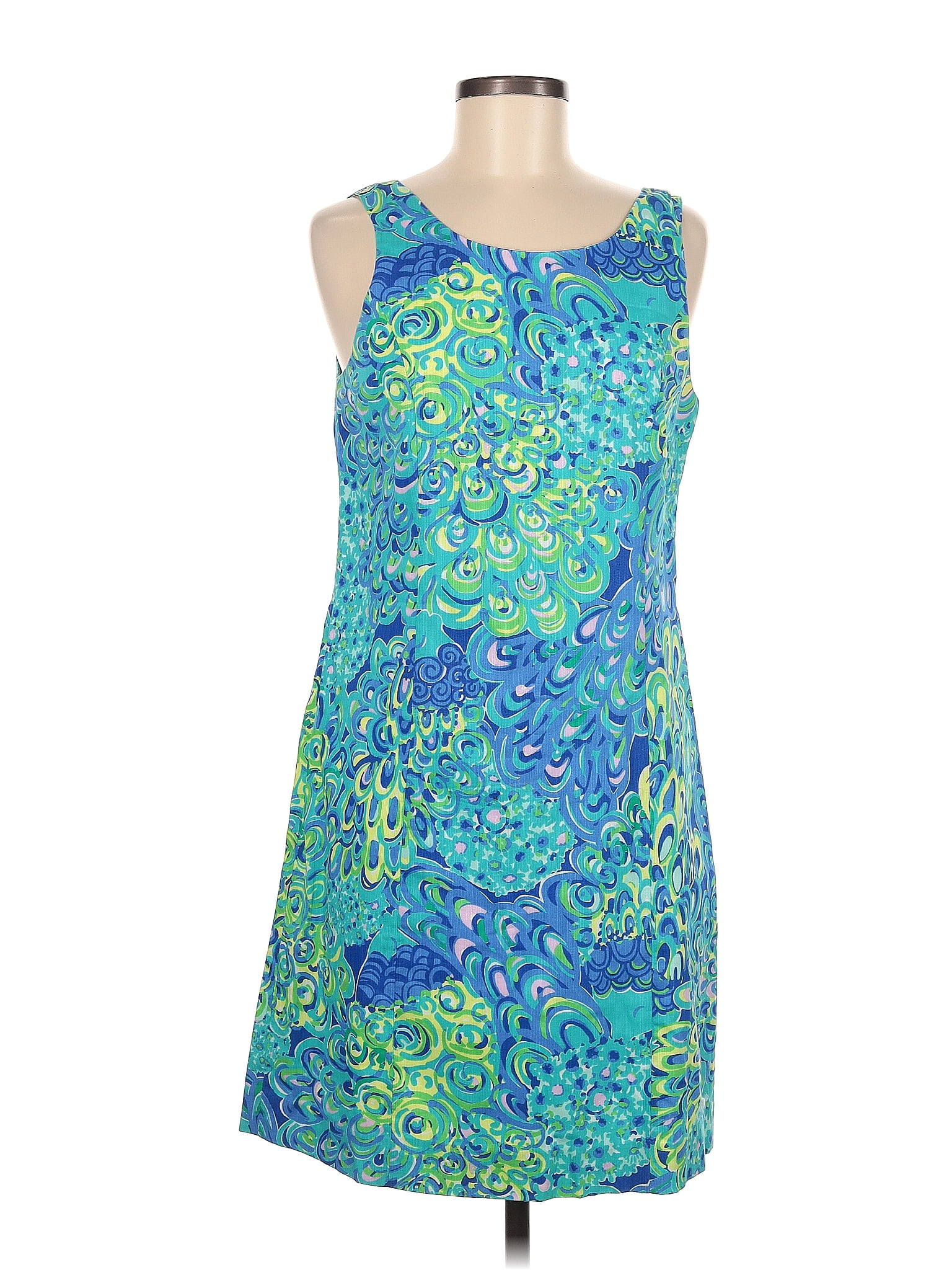 Lilly Pulitzer 100 Cotton Multi Color Blue Casual Dress Size 8 57