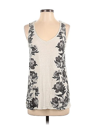 Lucky Brand Floral Gray Tank Top Size S - 52% off