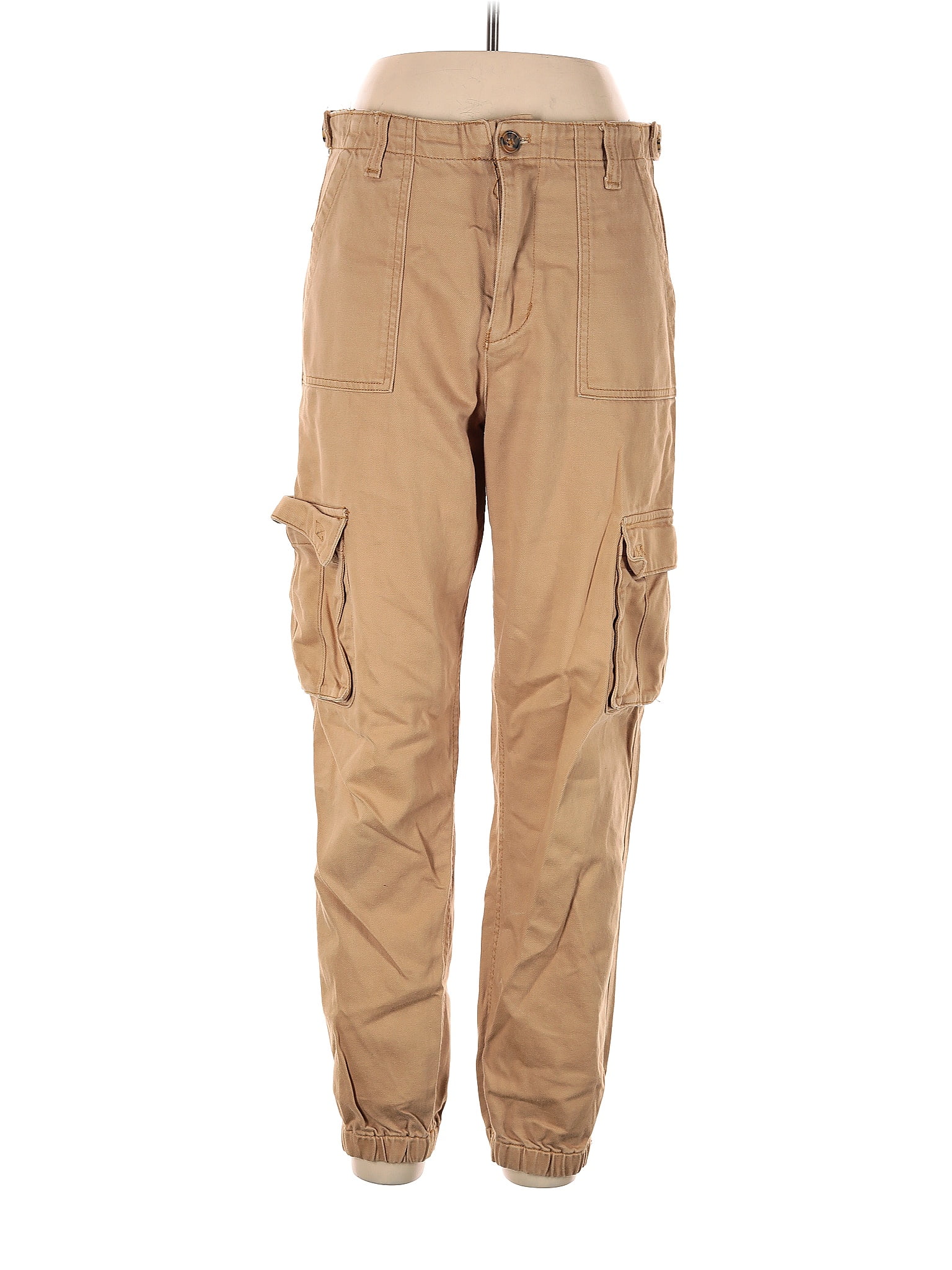Forever 21 100 Cotton Solid Brown Tan Cargo Pants Size L 34 off