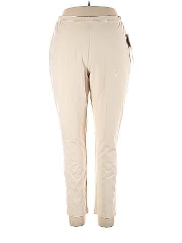 Women With Control Solid Ivory Casual Pants Size 1X (Plus) - 58% off