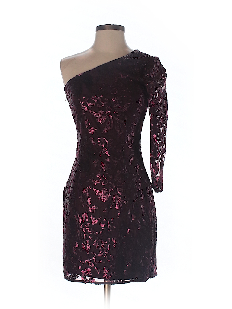  H  M  100 Polyester Lace Metallic Dark Purple Cocktail  