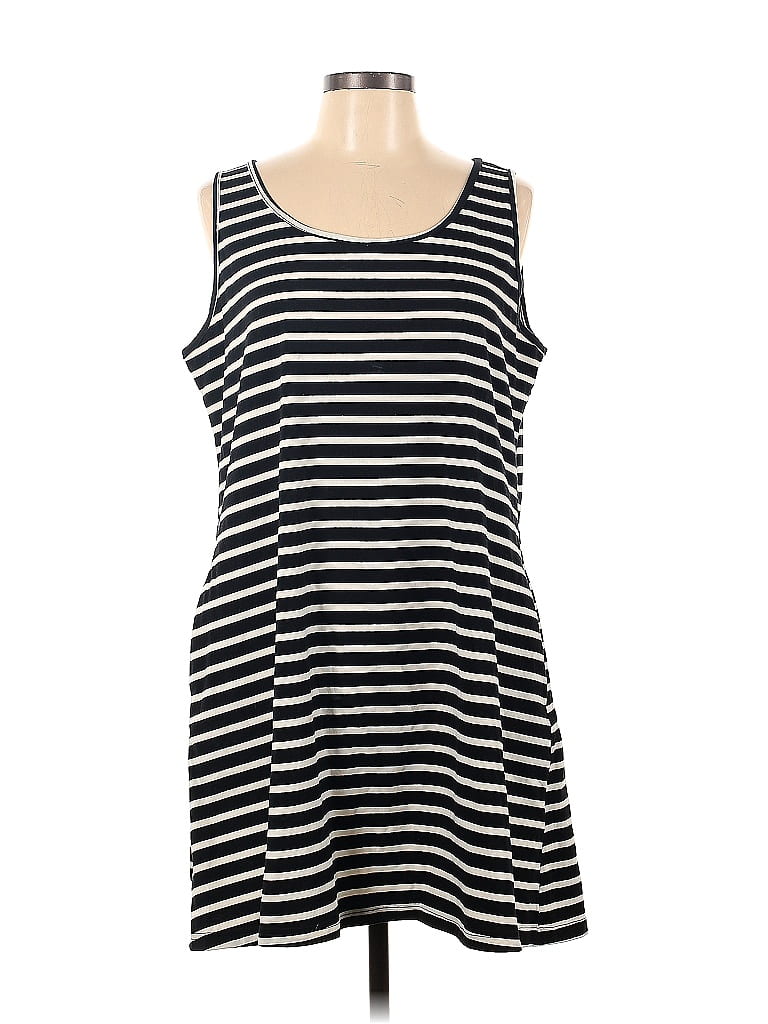 Unbranded 100% Cotton Stripes Black Casual Dress Size L - photo 1