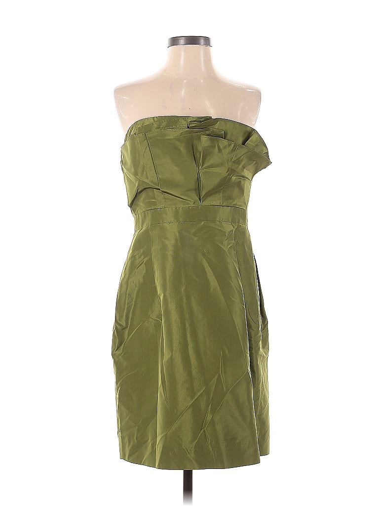 J Crew 100 Cotton Solid Green Cocktail Dress Size 10 67 Off Thredup