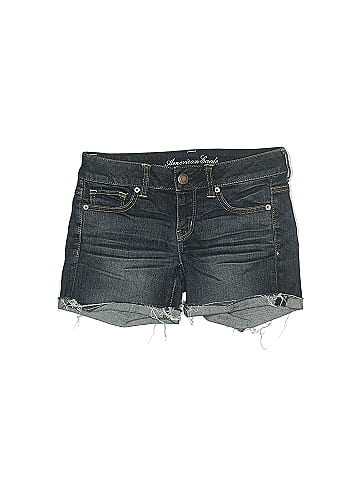 American Eagle Outfitters Solid Blue Denim Shorts Size 4 - 62% off