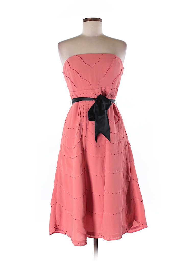 Coast 100% Silk Solid Coral Silk Dress Size 12 - 82% off | thredUP
