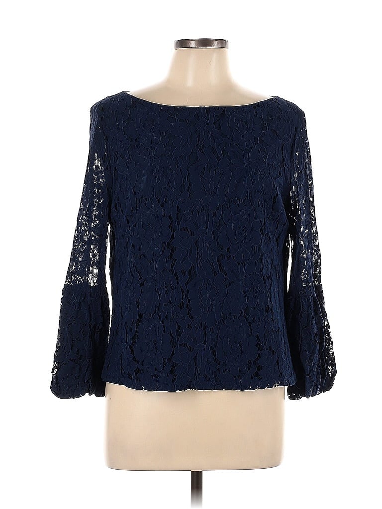 Pre-owned Laundry By Shelli Segal 3/4 Sleeve Blouse In Blue