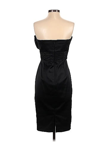 White House Black Market Solid Black Cocktail Dress Size 6 74