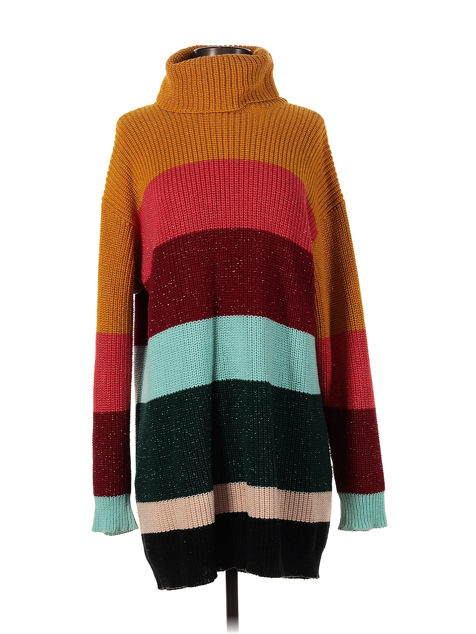 Farm Rio For Anthropologie Color Block Stripes Multi Color Burgundy