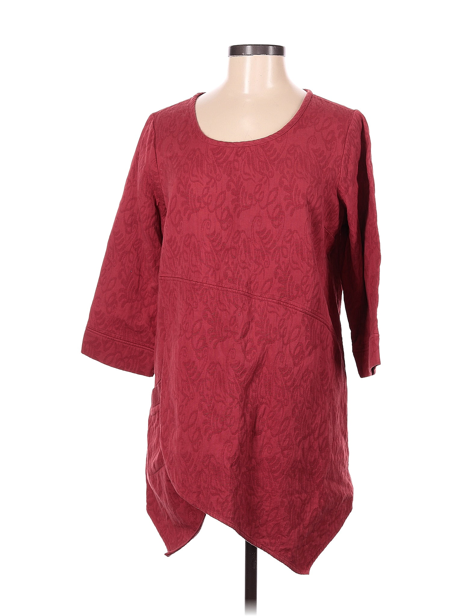 Soft Surroundings 100 Cotton Maroon Burgundy Long Sleeve Top Size M 68 off ThredUp
