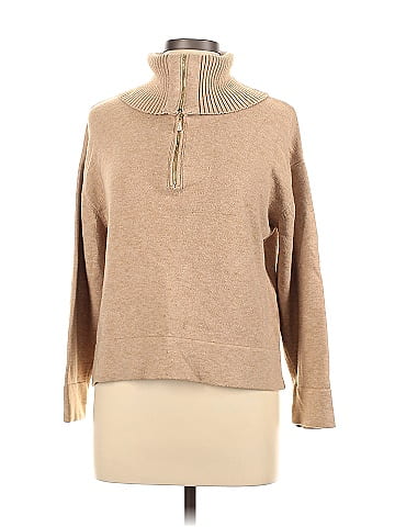 Marc New York Andrew Marc Solid Tan Turtleneck Sweater Size L 74