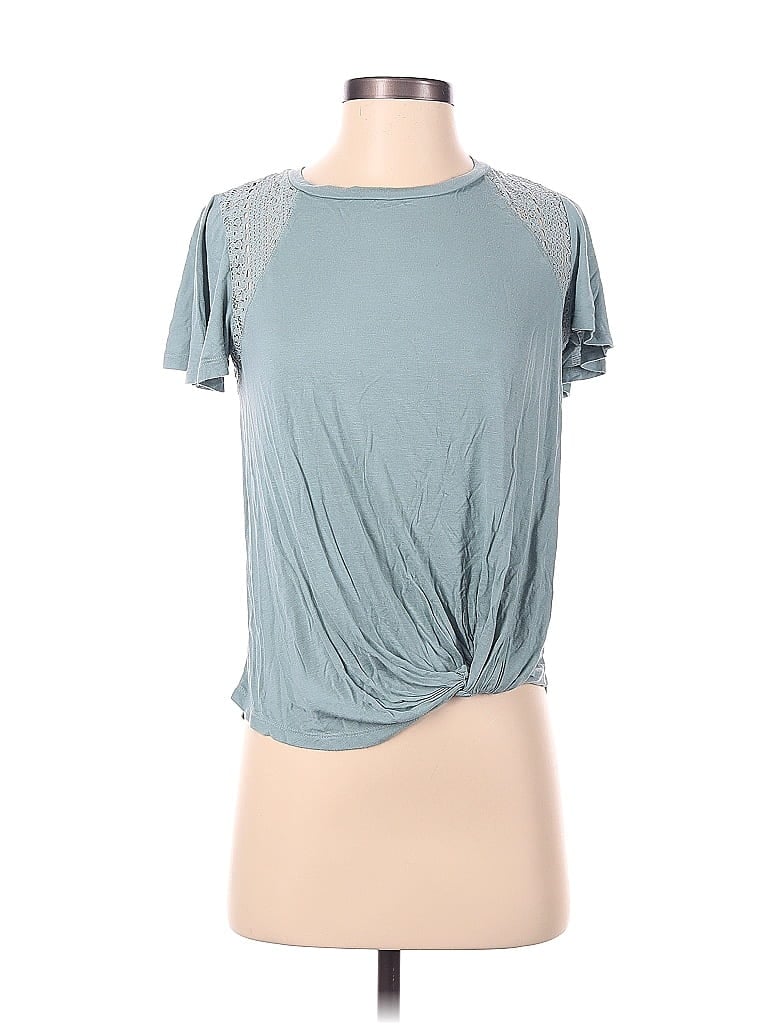 Rewind Teal Short Sleeve Top Size S - photo 1