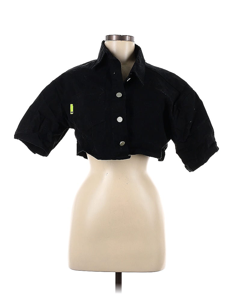 Cider Solid Black Denim Jacket Size M 60 off ThredUp