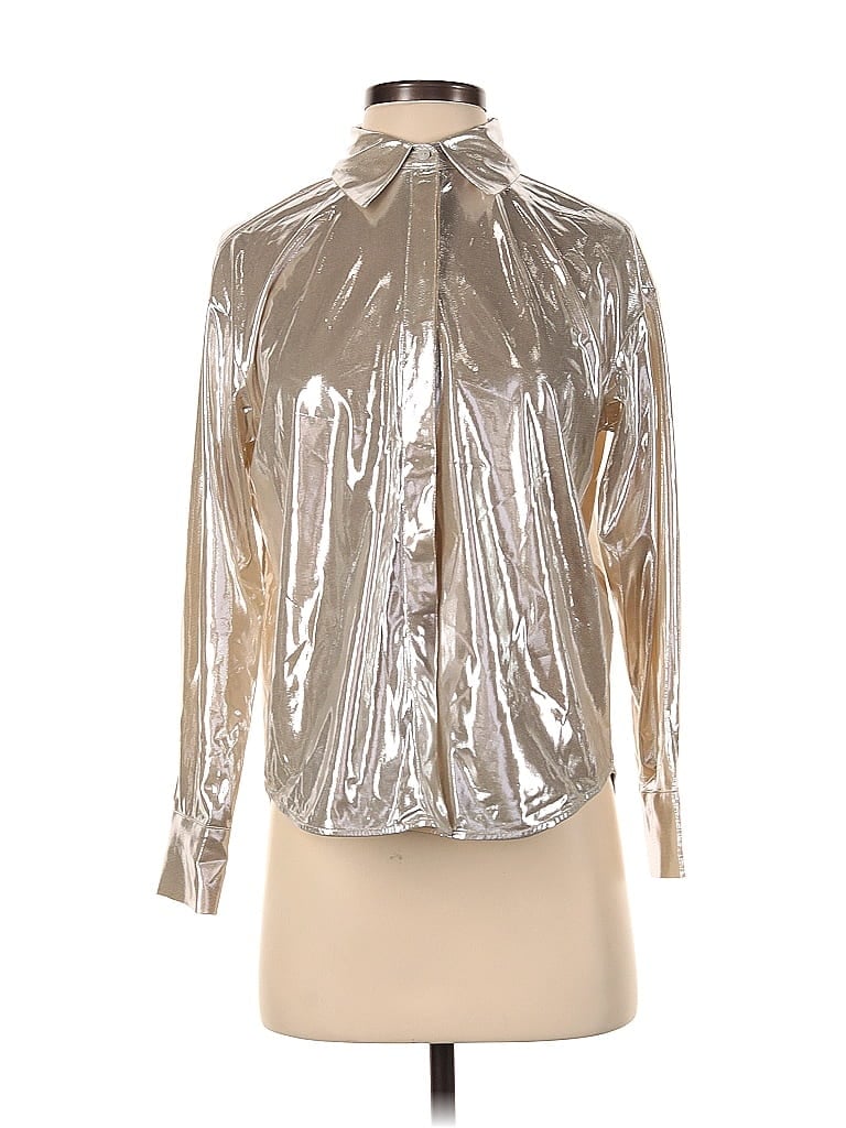 Anthropologie Silver Long Sleeve Blouse Size XS - photo 1