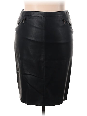 Plus Size - Black Faux Pleather Pencil Skirt - Torrid