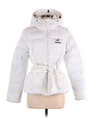 Hollister 100% Polyester Solid White Jacket Size M - 54% off