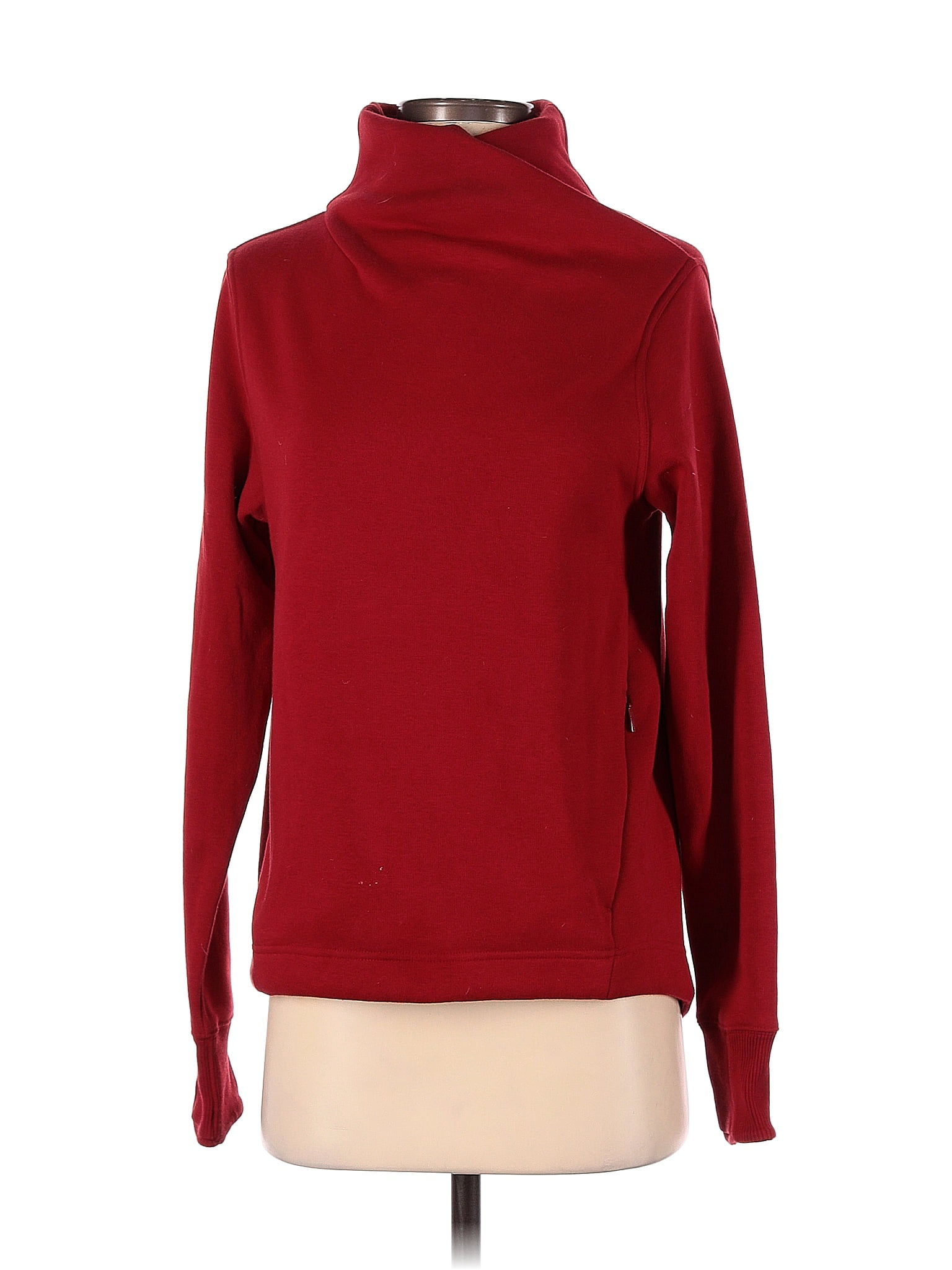 Athleta Color Block Solid Red Turtleneck Sweater Size Xxs 64 Off