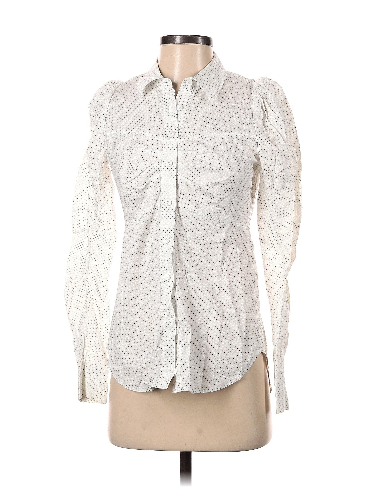 Veronica Beard Solid White Ivory Long Sleeve Button-Down Shirt Size 0 ...