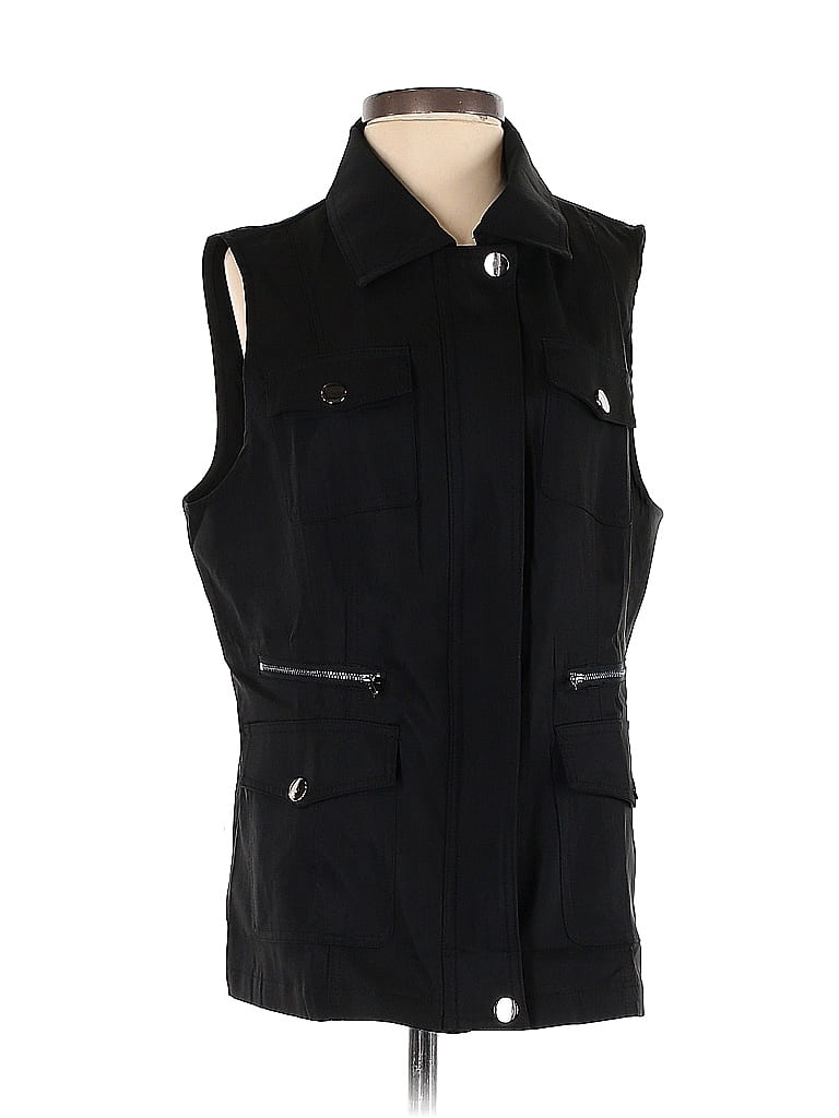 Allegra K 100 Polyester Solid Black Vest Size S 50 off ThredUp