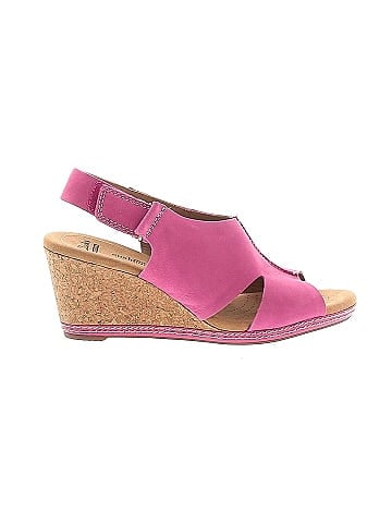 Clarks hotsell pink wedges