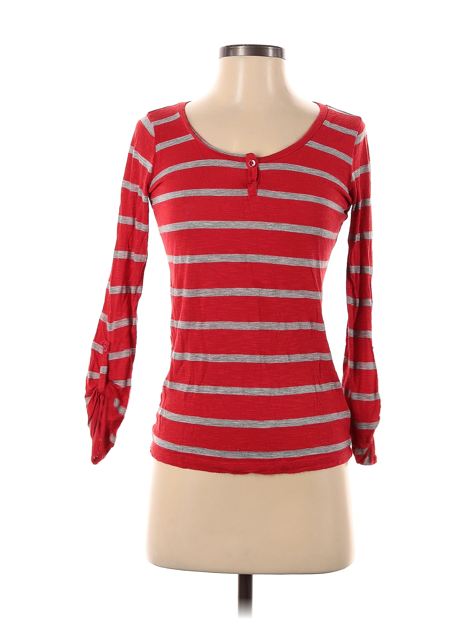 Roxy Red Long Sleeve Henley Size S - 74% off | ThredUp