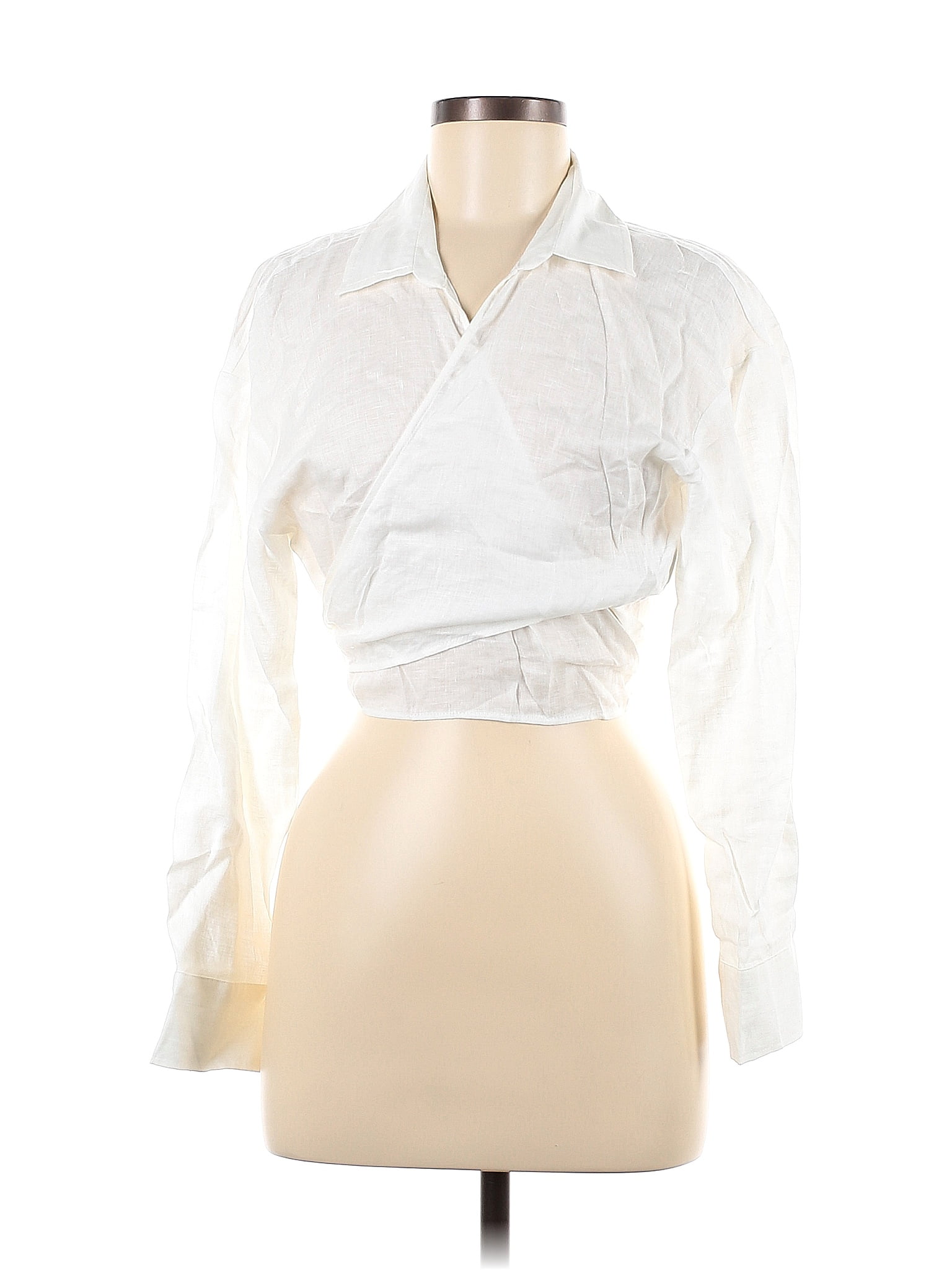 Zara White Ivory Long Sleeve Blouse Size M 43 Off Thredup