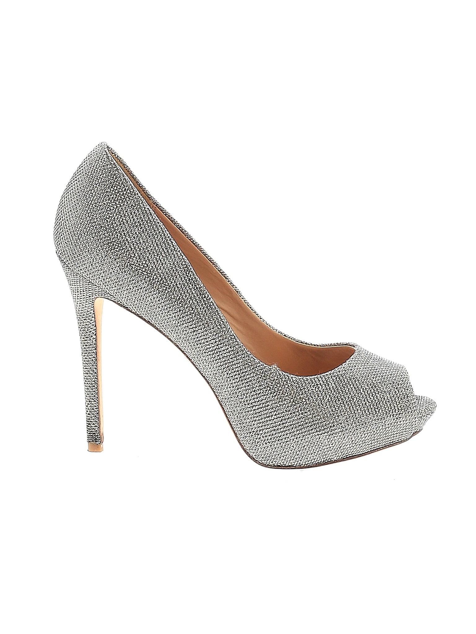 badgley mischka silver heels