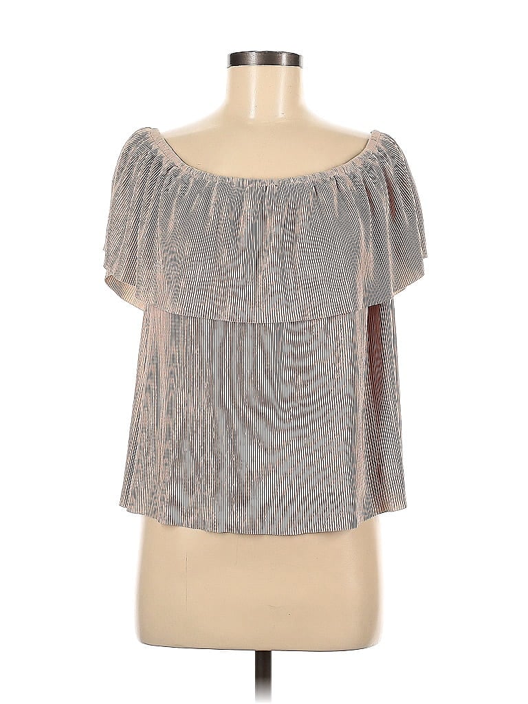 Pre-owned Tobi Short Sleeve Top Silver Strapless Neckline Tops