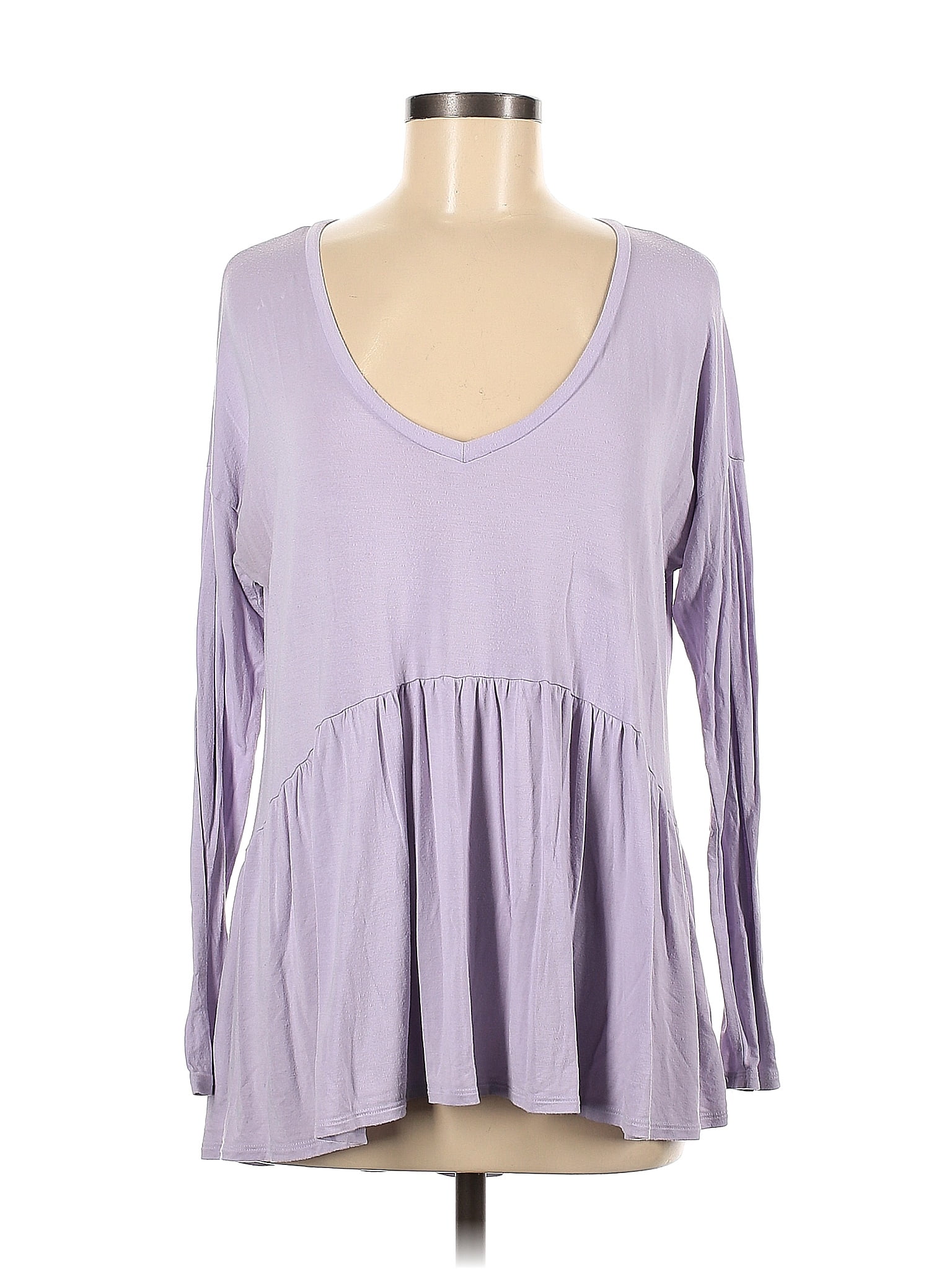 American Eagle Outfitters Solid Lavender Purple Long Sleeve Top Size M